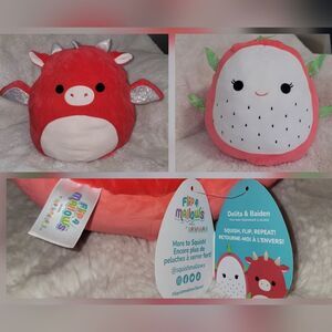New DELITA Dragon Fruit & BAIDEN Dragon FlipAMallows Original Squishamallow 12"